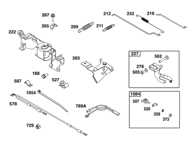 Controls Group Diagram and Parts List for 356777-0154-G1 200000 - 399999 Briggs and Stratton Engine